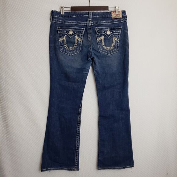 USA True Religion Womens Rainbow Becky Flare Low Rise Flap Pocket Jean Sz 32 - Picture 8 of 12